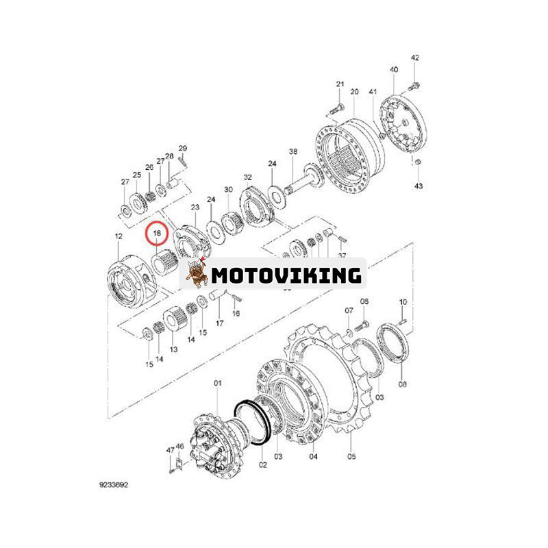 Sun Gear 3082156 för Hitachi Grävmaskin ZX200 ZX210 ZAX225 ZX210H-3 ZX200-3 ZX180LC ZX210K ZX210K-3G