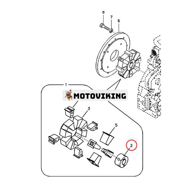 Koppling VOE 14517106 för Volvo Grävmaskin EC135B EC140B EC140C EC140D ECR145C ECR145D ECR145E EW130