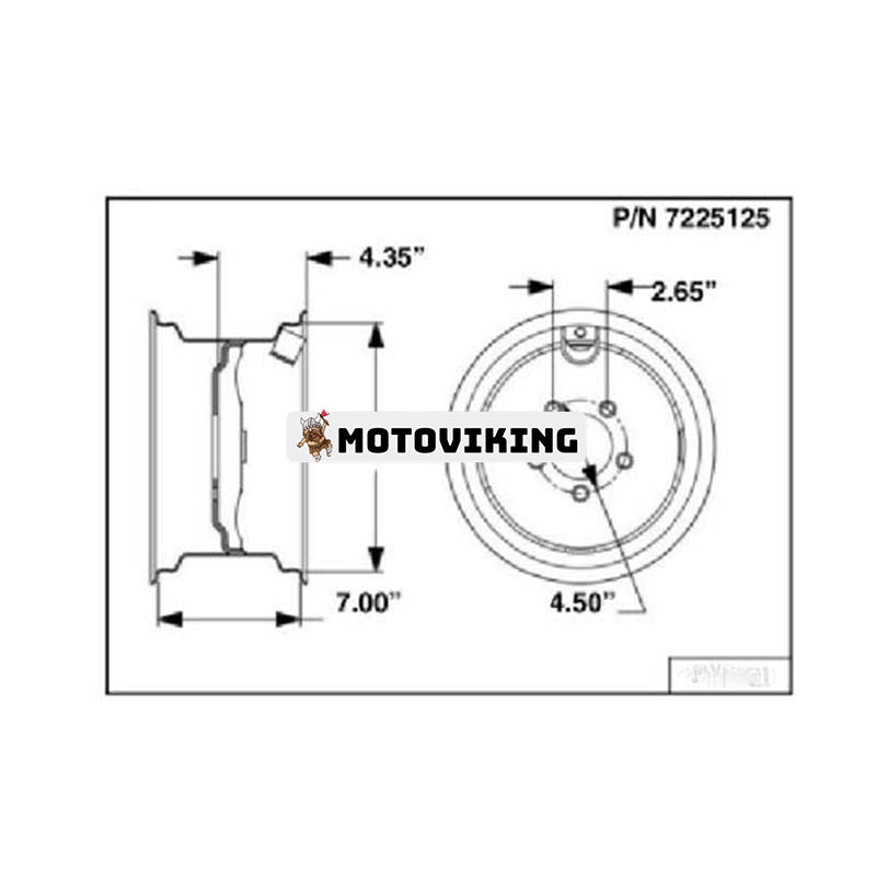 Standard hjulfälg 7225125 för Bobcat minilastare S70