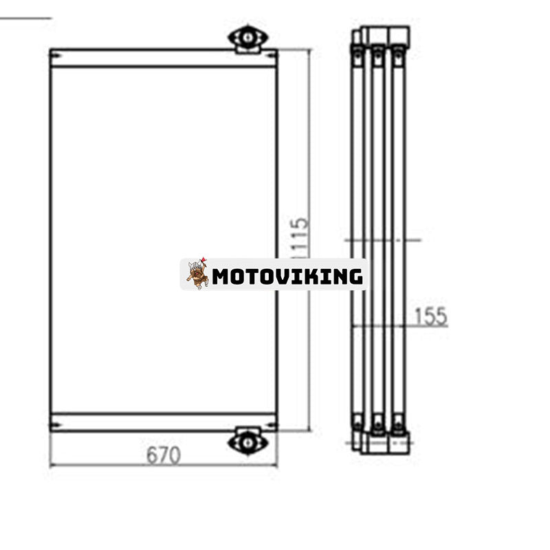 Oljekylare K9001935 för Doosan Grävmaskin DH500-7 DX420 DX480LC DX520