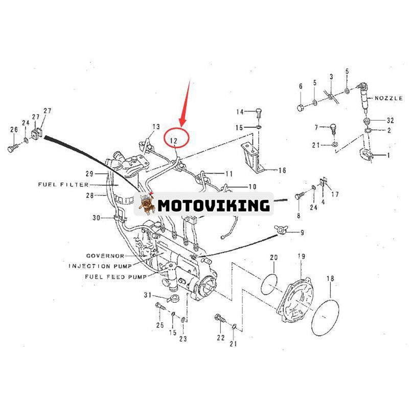 För Caterpillar CAT 311 311B 312 312B Grävmaskinsrör 5I-7875