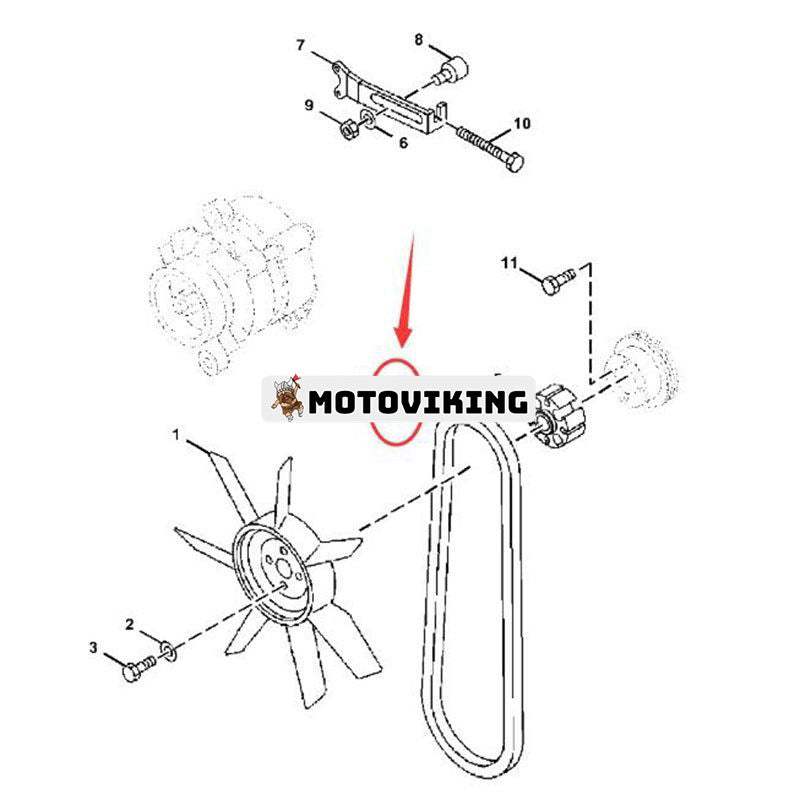 Kylfläktkilrem 8982191230 för Isuzu 4BG1 motor John Deere grävmaskin 180