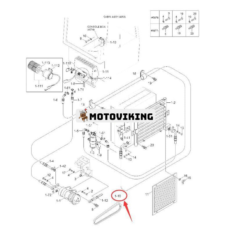 Kilrem 11M6-54090 för Hyundai Grävmaskin R55-3 R55W-3