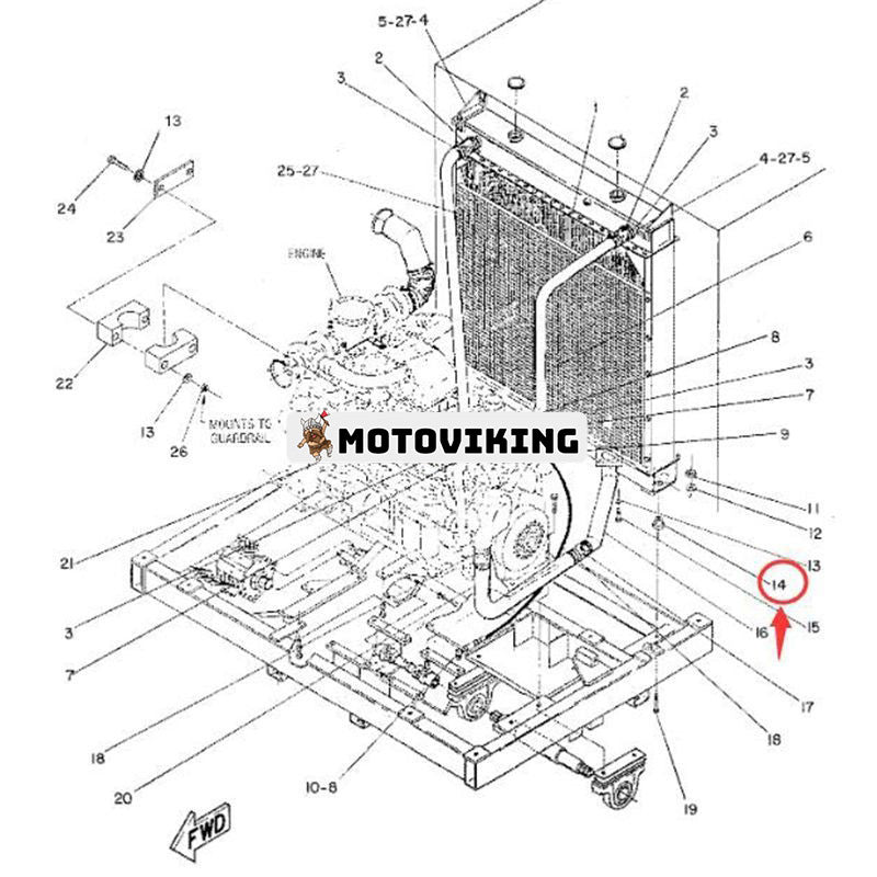 Gummifäste 008-5018 för Caterpillar CAT PR-1000C kallhyvel 3208 motor