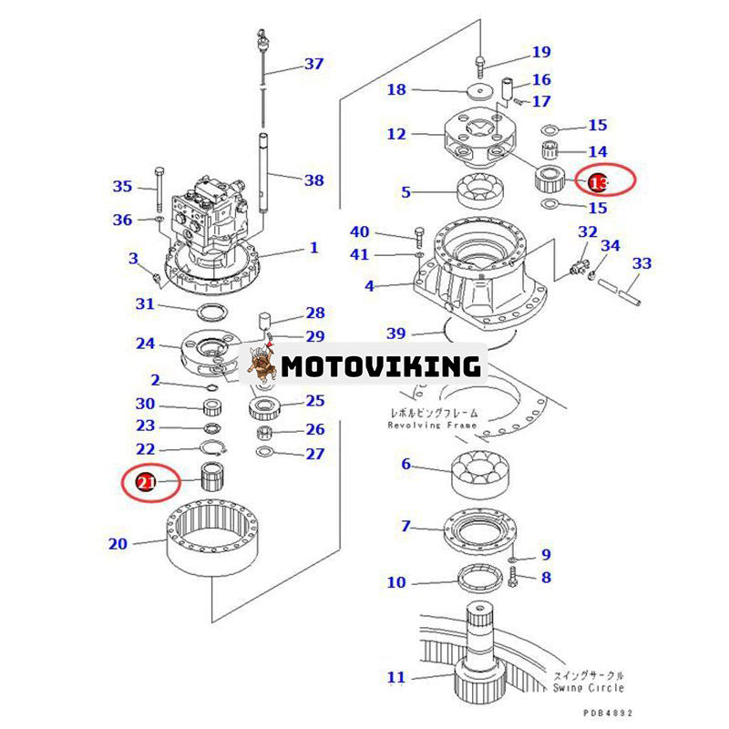 27 tänder svängmotor Sun Gear 20Y-26-22130 & 36 tänder planetväxel 20Y-26-22140 för Komatsu PC200-6 grävmaskin