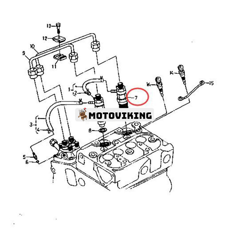 Bränsleinsprutare 15841-53001 15841-53000 för Kubota Engine D600 D640 V800 V1200