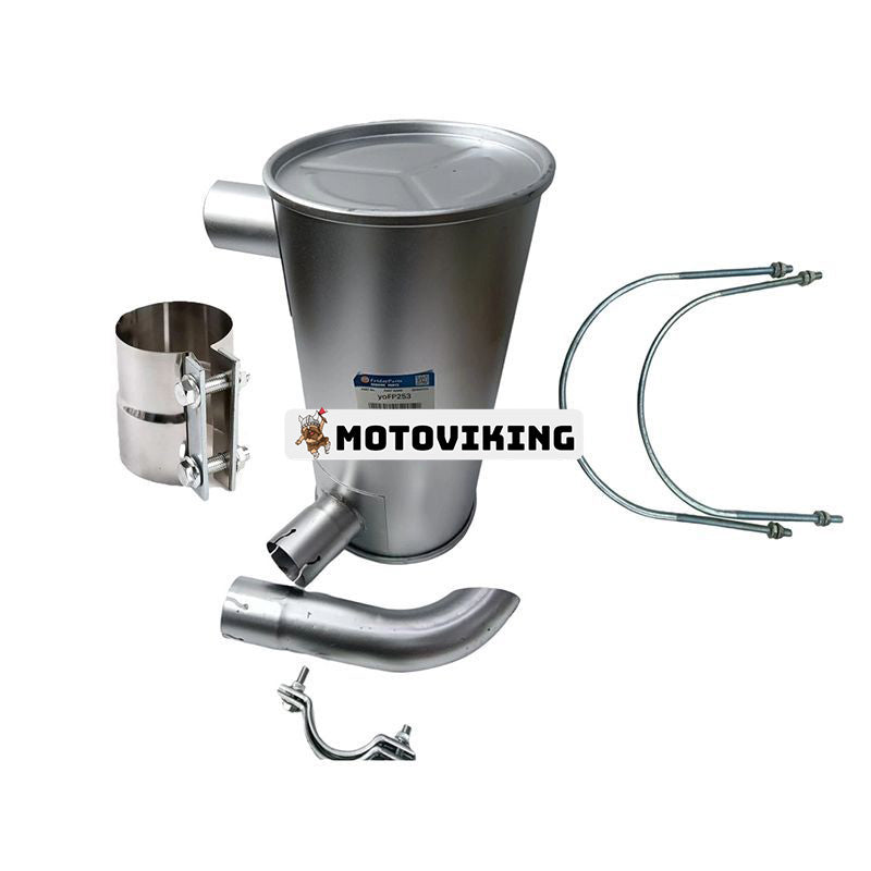 Ljuddämpare 6207-11-5310 med klämma och 2st U-bult för Komatsu Engine S6D95L-1GG Grävmaskin PC150-5 PC120-5K PC130-5K PC150HD-5K