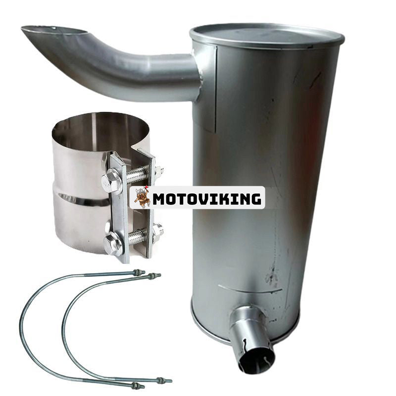 Ljuddämpare 2427U347D3 med 2st U-bult 2420T7227 och klämma 2432R234 för Kobelco Grävmaskin MD200BLC K907LC K907 K907LC-2 K907-2