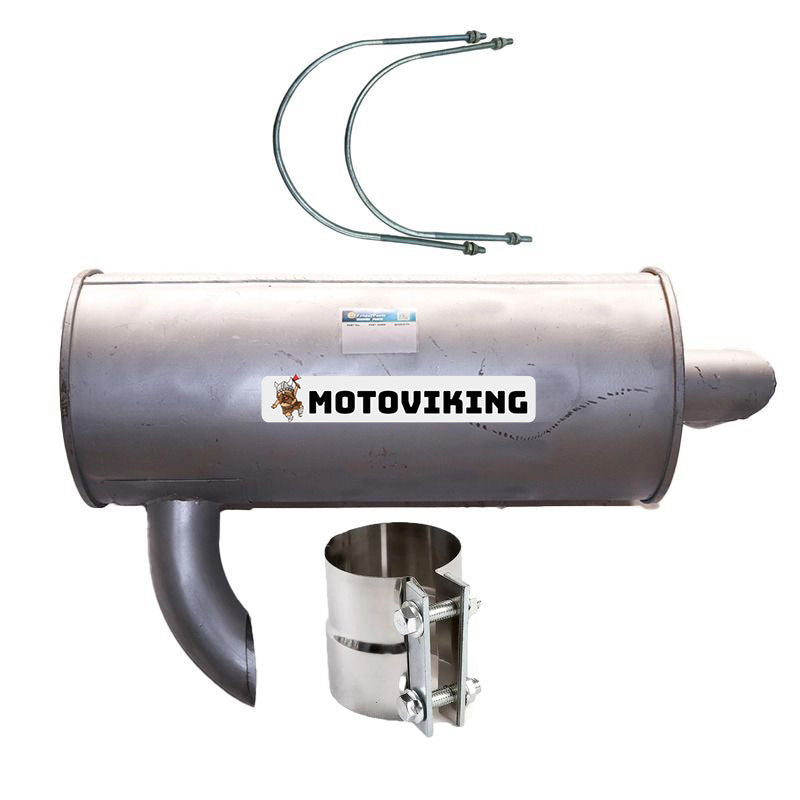 Ljuddämpare 4256163 med U-bult 4252533 och klämma 4257014 för Isuzu 6BD1 Hitachi EX200-2 EX200-3 EX200LC-2 EX200LC-3 EX200-3E EX2000K-2 EX32