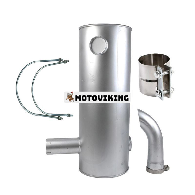 Ljuddämpare VOE14541655 med klämma och 2st U-bult för Volvo Engine D12D Grävmaskin EC330B EC330C EC360B EC360C EC460B EC460C EC360 EC460 EC380D EC480D