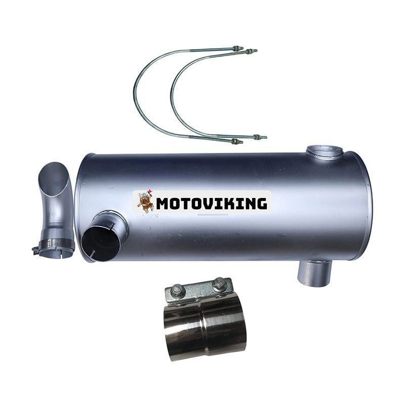 Ljuddämpare 4448414 med klämma och 2st U-bult för Isuzu Engine 6BG1 John Deere grävmaskin 225CLC 270CLC