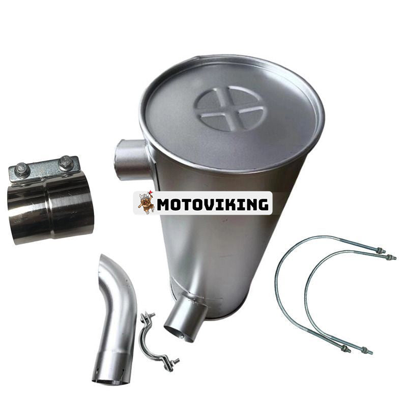 Ljuddämpare LQ12P00016P1 med klämma och 2st U-bult för Mitsubishi Engine 6D34 Kobelco Grävmaskin SK230-6 SK230-6E SK250-6 SK250-6E SK250LC SK250LC-6E