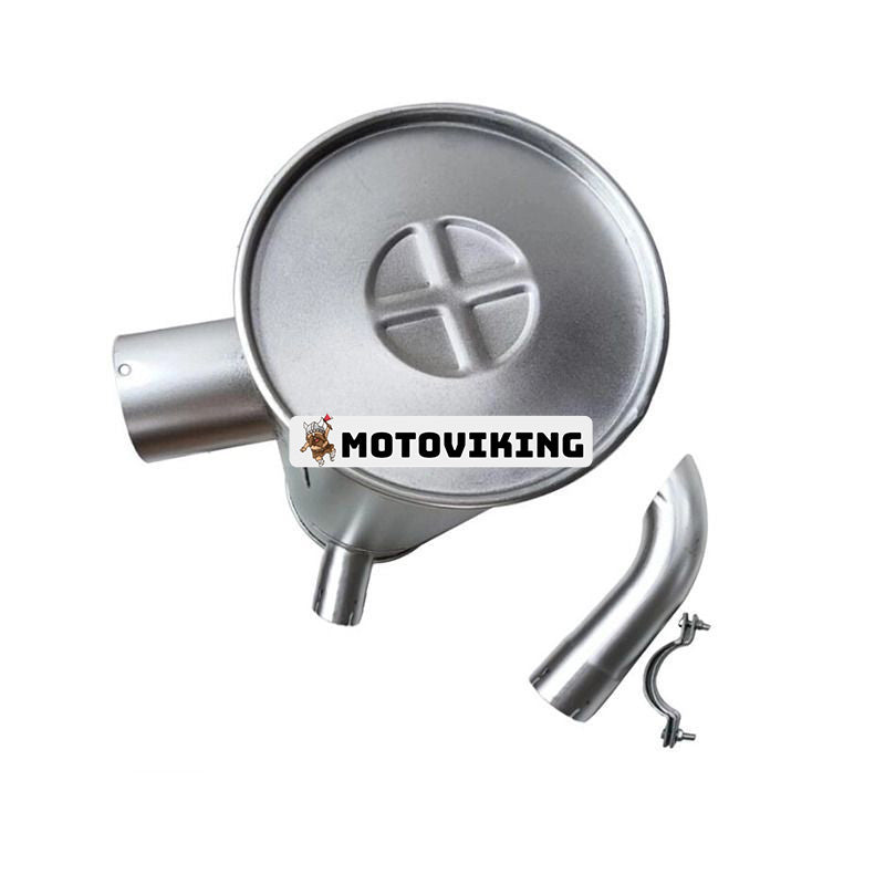 Ljuddämpare LQ12P00016P1 med klämma och 2st U-bult för Mitsubishi Engine 6D34 Kobelco Grävmaskin SK230-6 SK230-6E SK250-6 SK250-6E SK250LC SK250LC-6E