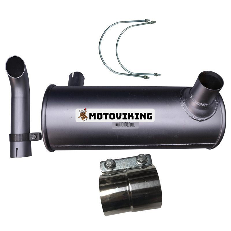 Ljuddämpare 4389278 och klämma med 2st U-bult för Hitachi grävmaskin EX60BUN-5 EX70LCK-5 EX75UR-3 EX75URLC-3 EX80U EX60-5 EX60LC-5 EX80-5