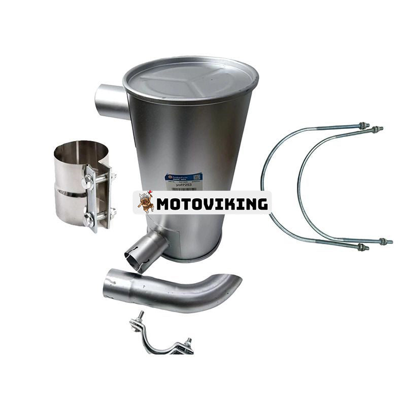 Ljuddämpare 6205-11-5330 med klämma och 2st U-bult för Komatsu Engine 4D95 Grävmaskin PC120-5 PC120-6 PC100-5 PC100-6 PC130-5 PC150-5