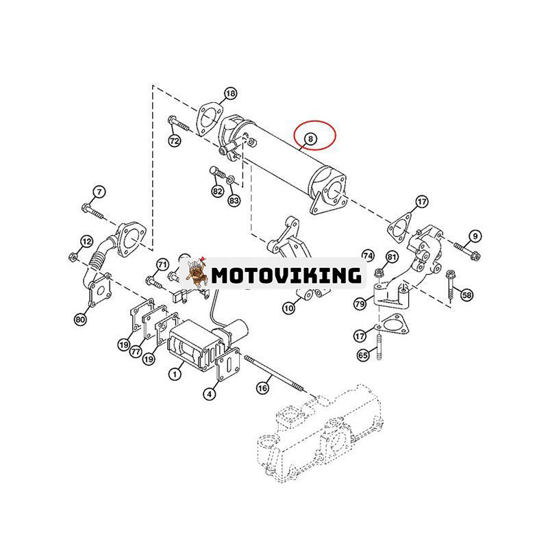 EGR Kylarenhet 8980305252 för Isuzu Engine 4LE1 4LE2 Hitachi Grävmaskin ZX70-3 ZX75UR-3 ZX75US-3 ZX85US-3 ZX85USB-3