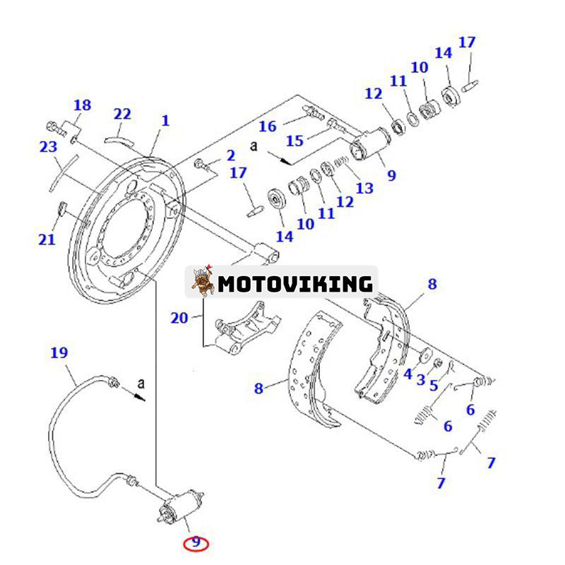 Hjulcylinder 3FE-30-14120 för Komatsu Gaffeltruck FD150E-8 EX50 F4EC-1 FD135-7 FD135-8 FD150E-6 FD160E-8