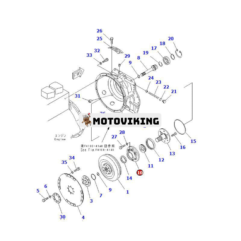 Laddningspump DC7335922610 för Komatsu Forklift CX20 FD33N FD35 FD45 FD50A FG45-7 FG50A-7 SD23T-5 SD25T-5 SD30T-5