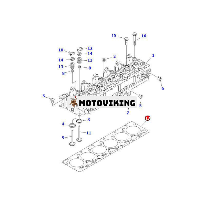 Topplockspackning 6735-11-1821 för Komatsu 6D102E-1 S6D102E-2 Motor PC200-6 PC220-6 PC220-7 PW200-7 WA180-3L WA250-3L