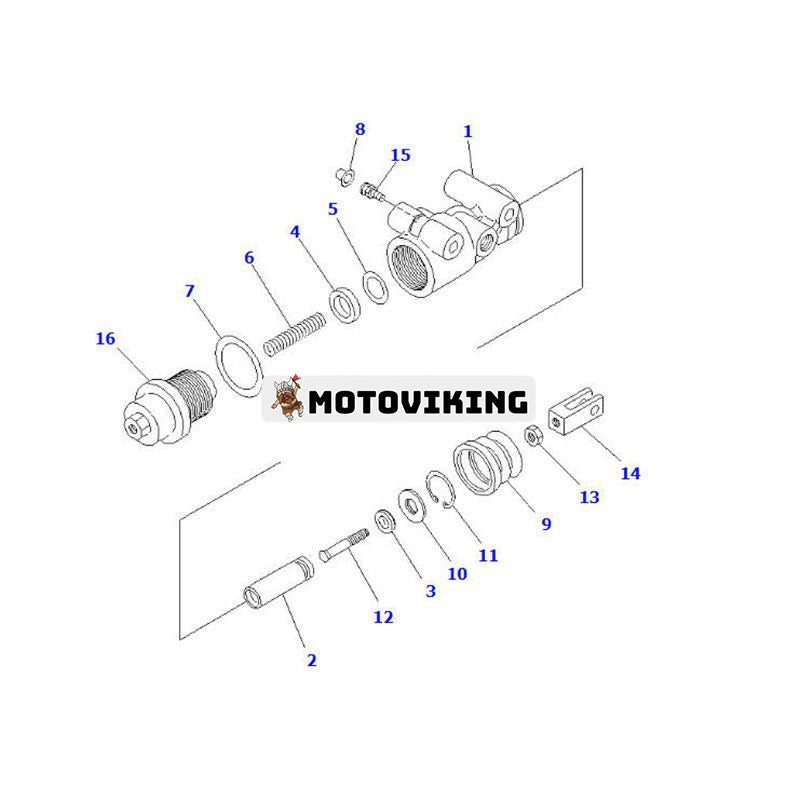 Huvudbromscylinder 34A-36-11400 för Komatsu Forklift FB10M-3 FB13M-3 FB13M-3-EC FB15M-3 FB15M-3-EC FB18M-3 FB18M-3-EC FB20M-3