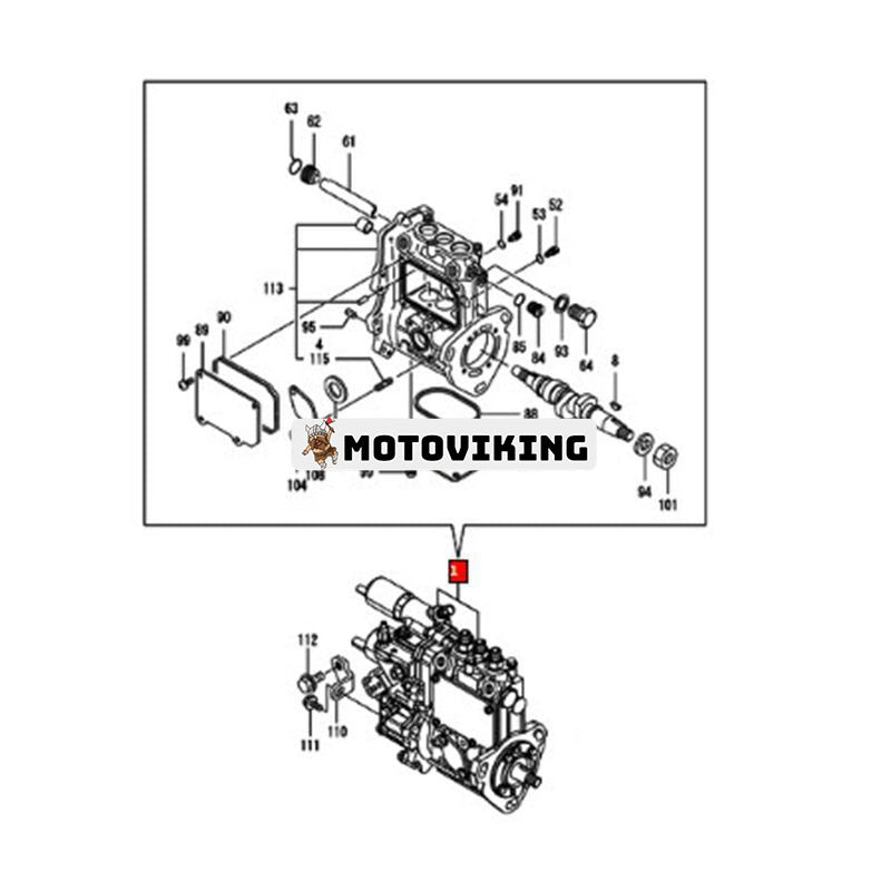 Bränsleinsprutningspump 719E40-51350 för Yanmar Engine 3TNV80F 3TNV80F-SNHB
