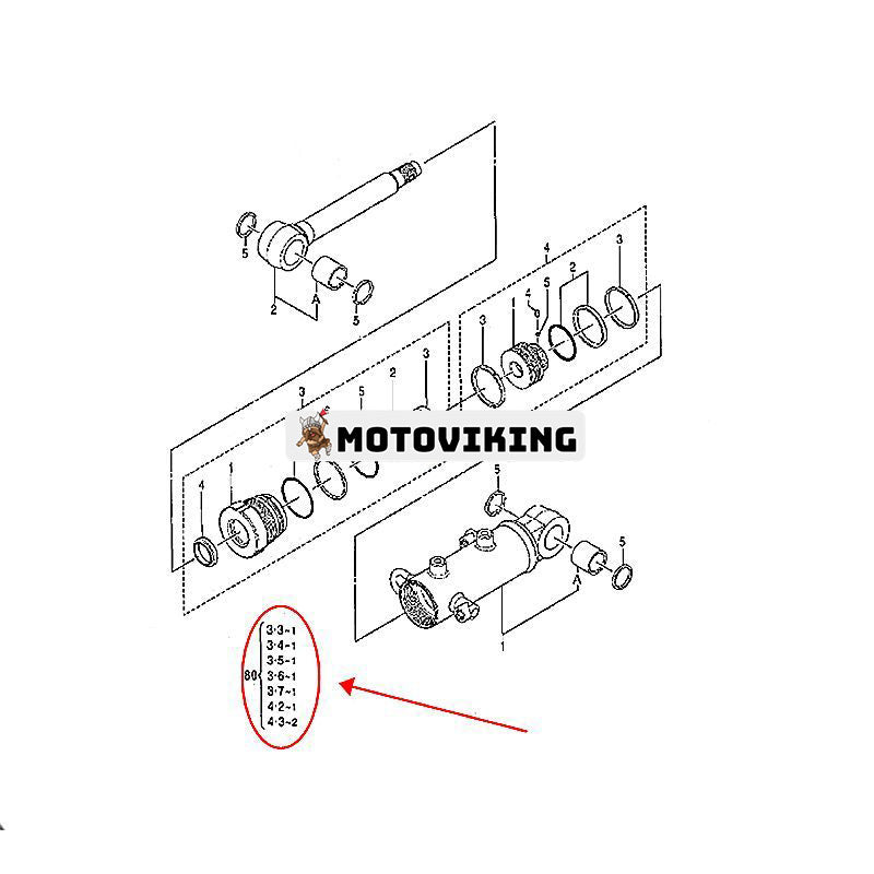 Skopcylindertätningssats 4614062 för Hitachi ZX22U-2 ZX27-3 ZX30 ZX33U-3 ZX35 ZX40WM-3D John Deere 30G 30P 60D 60G PC10 PC7 grävmaskin