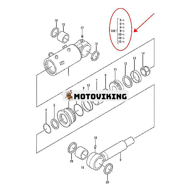 Bladcylindertätningssats 4687562 för Hitachi ZX60USB-3 ZX60USB-3F ZX60USBNA-3 ZX65USB-3F ZAXIS60USB-3 John Deere 60D grävmaskin