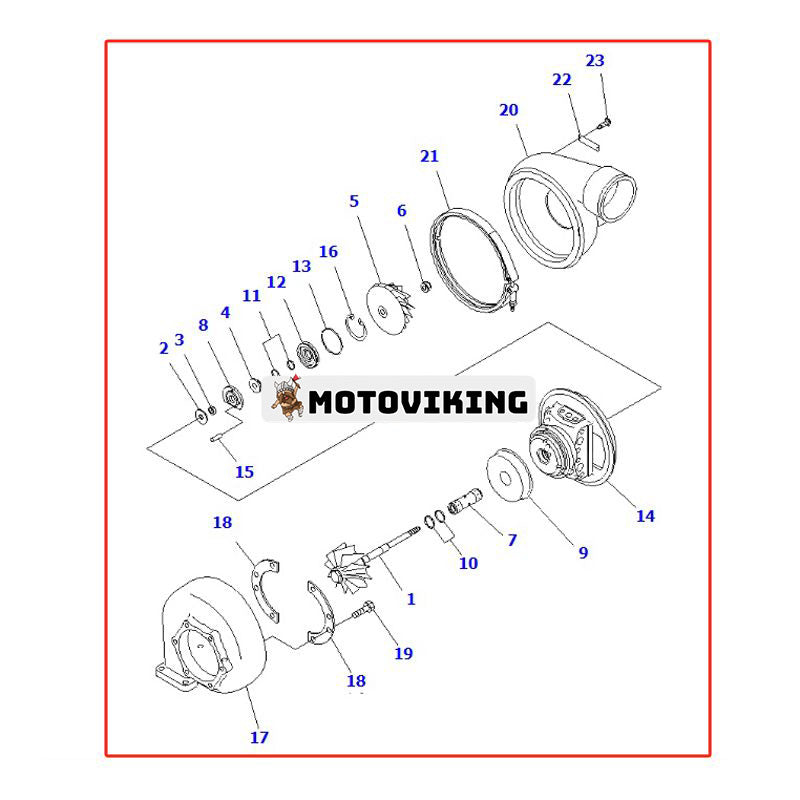 Turboladdare 6505-67-5920 för Komatsu Engine SAA12V140E-3D SAA12V140E-3E