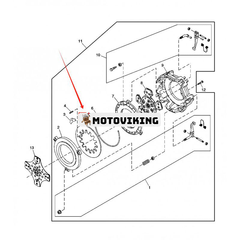 Kopplingsfjäderbricka R260283 för John Deere Engine 3029 Traktor 5045E 5050E 5055E 5060E 5065E 5067E 5075E 5103 5203 5303 5310 5403