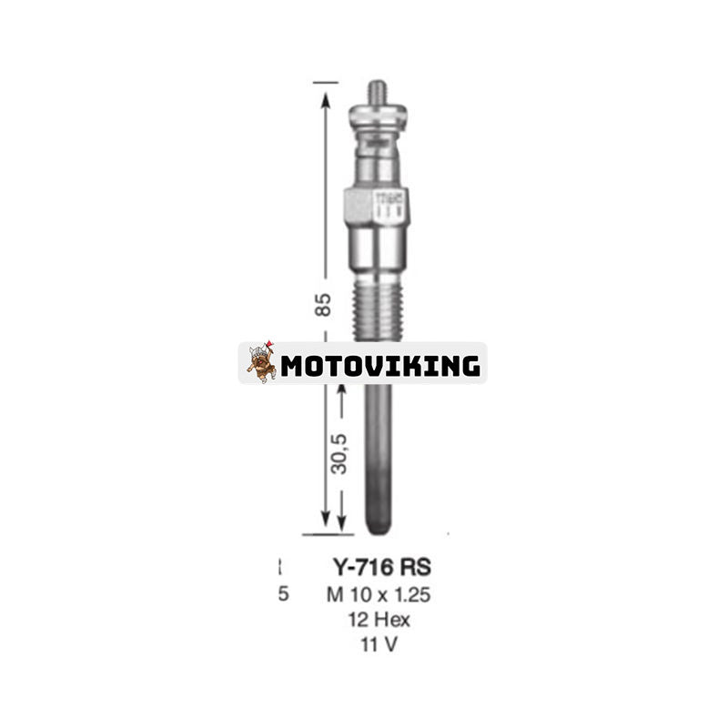 4st Glödstift 6655233 för Kubota Engine V1903 V2003T V2203 D1703 Bobcat 751 753 763 773 7753 S160 S175 S185