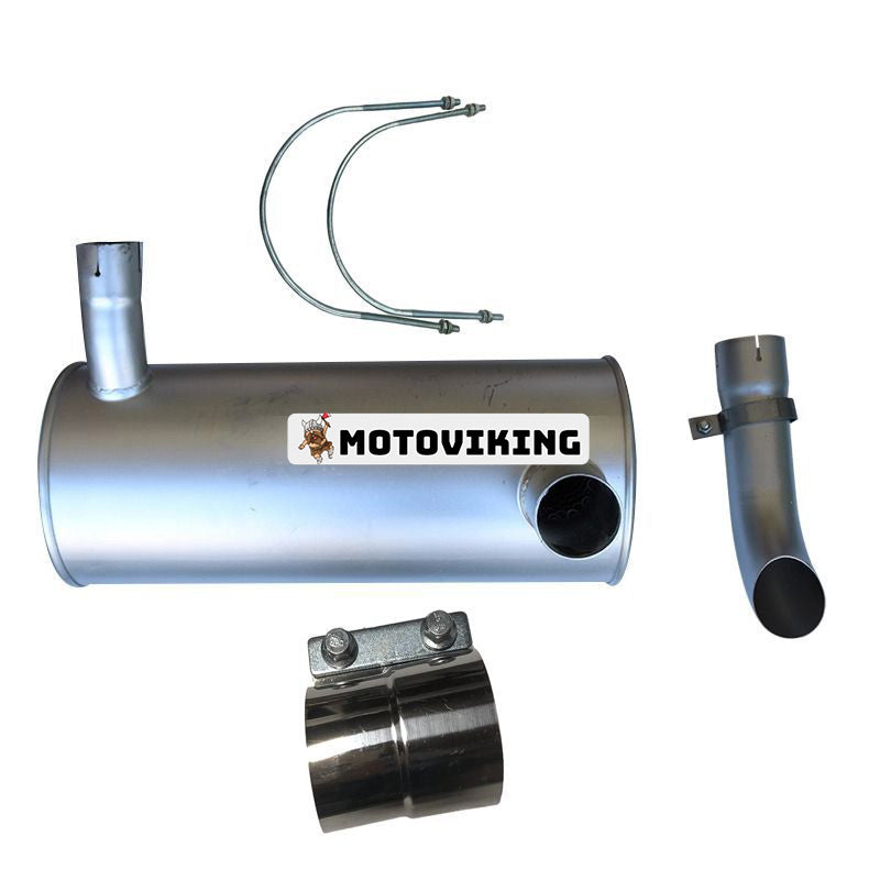 Ljuddämpare 4333182 med klämma och 2st U-bult för Isuzu Engine 4BG1 Hitachi EX120-5 EX130H-5 EX150-5 EX160LC-5 EX130-5 EX160-5