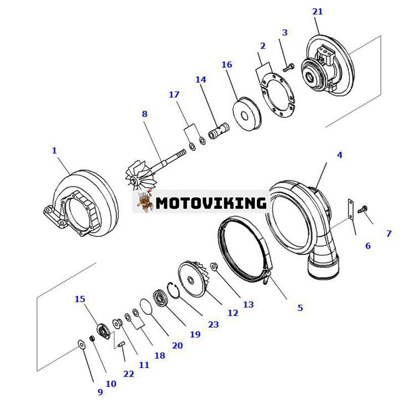 Turbo KTR110L-3H4E Turboladdare 6505-68-5020 för Komatsu Engine SAA6D140E Grävmaskin PC600-8R1 PC600LC-8R1 PC700LC-8R