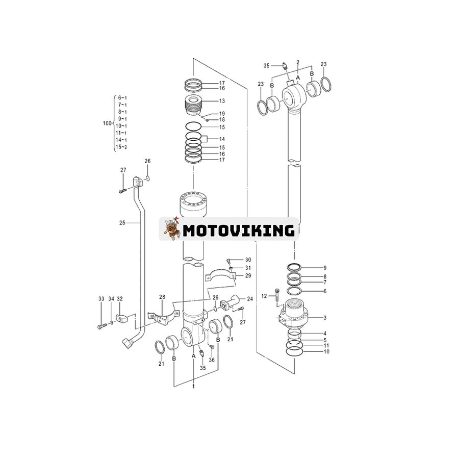 För Hitachi Grävmaskin ZX200-3 ZX200-3G ZX200-3-HCMC Skopa Cylindertätningssats 1102306