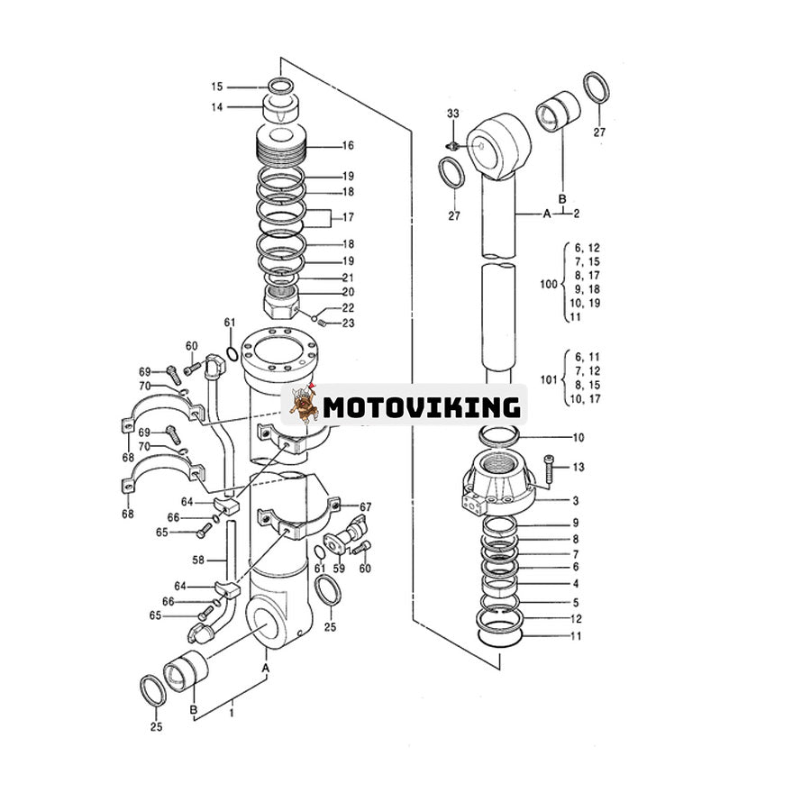 För Hitachi grävmaskin EX400-3 EX400-5 ZX450 ZX480MT Skopa Cylindertätningssats 4438681