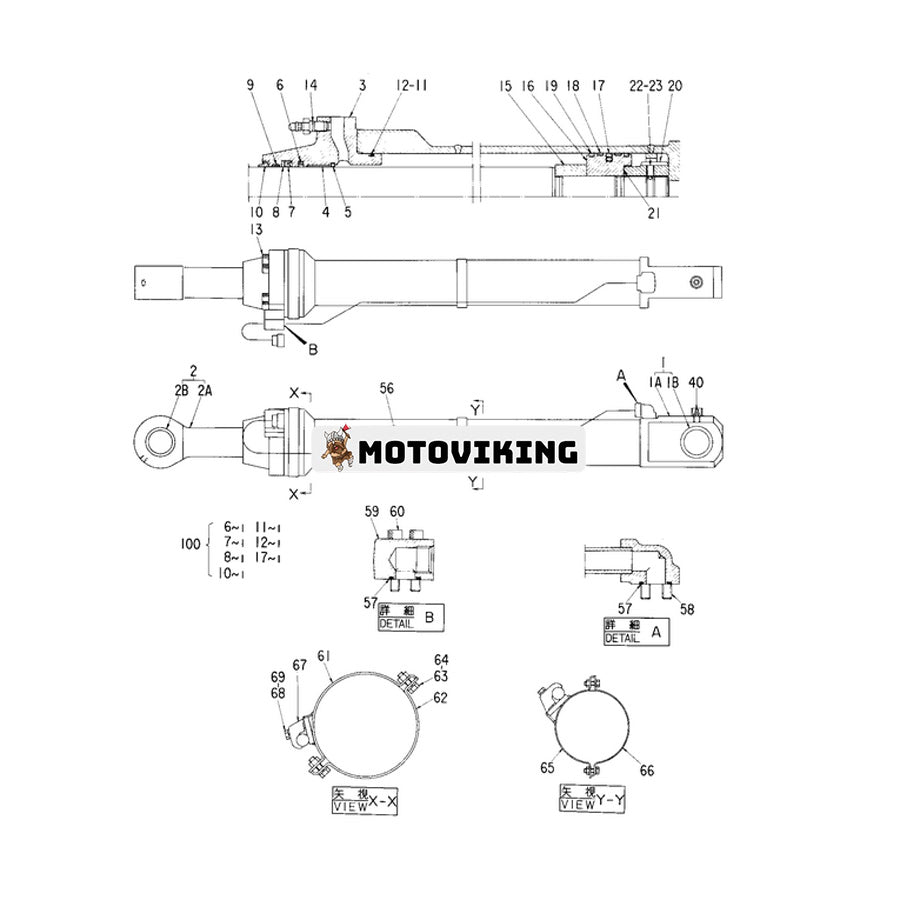 För Hitachi grävmaskin EX400-3 EX400-5 ZX450 ZX480MT Skopa Cylindertätningssats 4255532