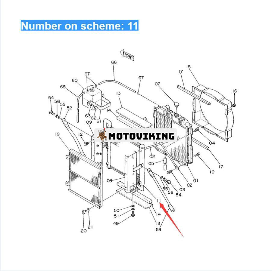 För Hitachi Grävmaskin EX60 EX60G Hydraulisk oljekylare 4217470