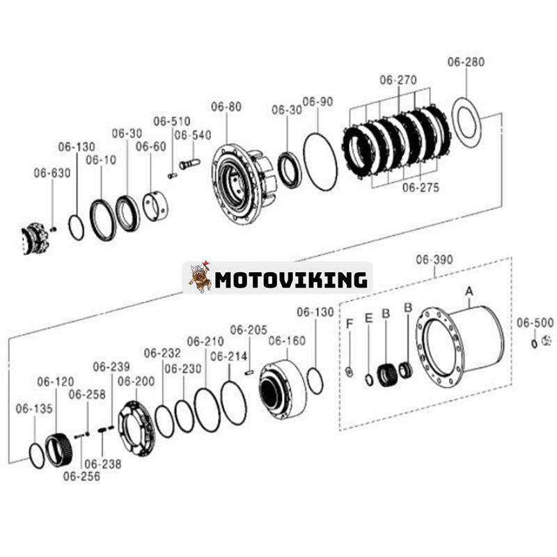 Lager & kopp 0885002 för Hitachi ZX140W-3 ZX160W ZX170W-3 ZX190W-3 ZX210W-3 ZX220W-3 ZX250W-3
