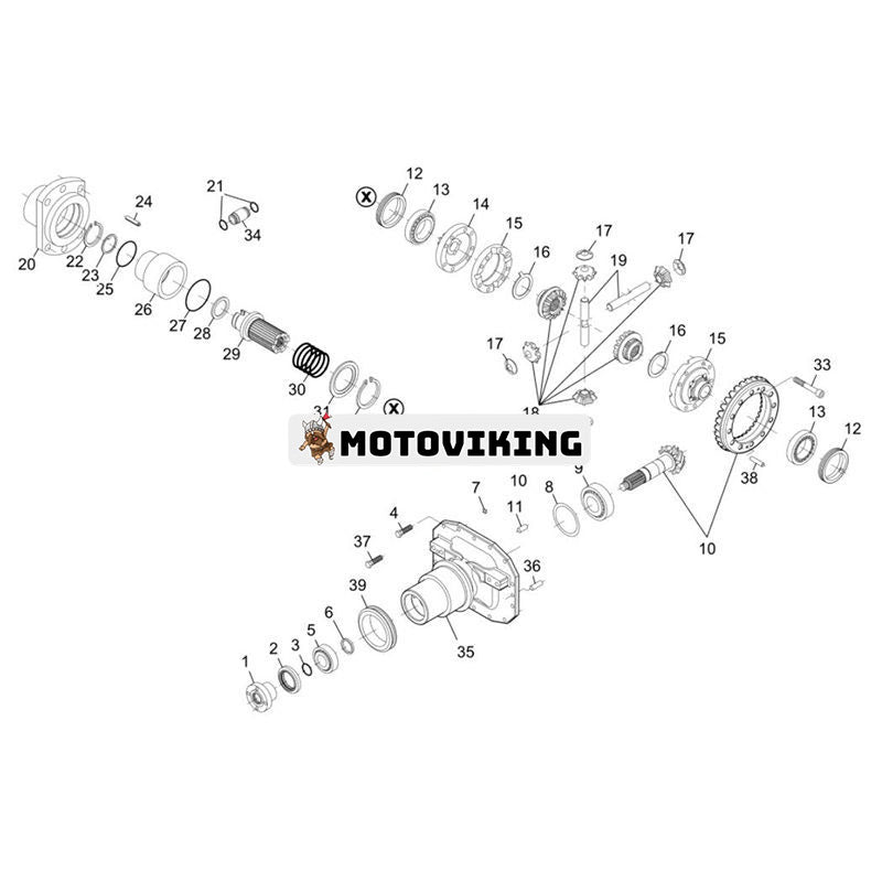 Lagerkon och kopp 3764543M1 för Massey Ferguson 5611 5709S 5710S 5712S 6497 6499 7497 7499 7624 7626 7722 7724 7726 7726S