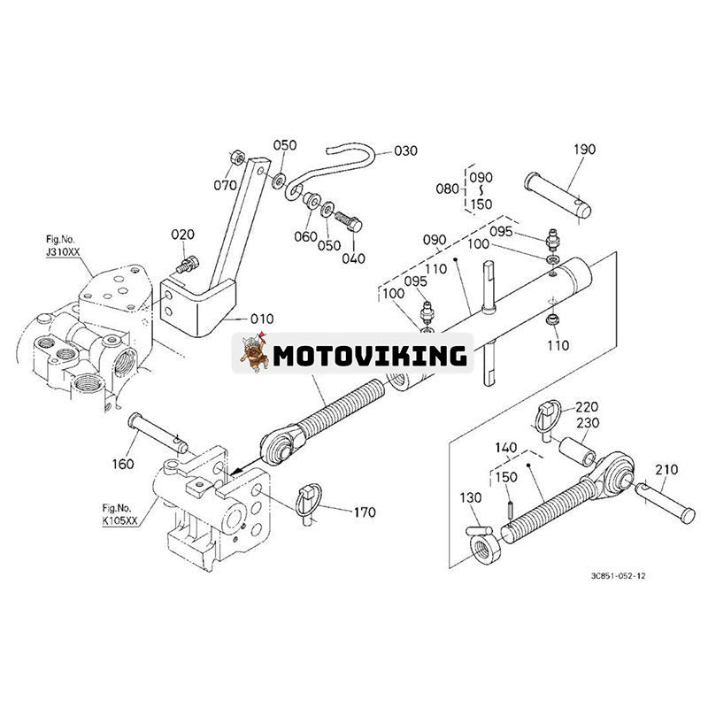Top Link Assembly 3C001-91700 för Kubota M5040DT M6040DT M6060HD M7040DT M7040FC M7060HD M8540HDNB M4D-071HDC12