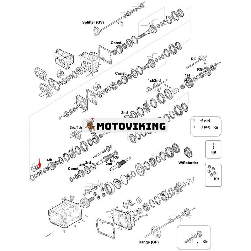 Nållager 0750 117 232 för ZF Transmission 16S220 16S221 16S150 16S151