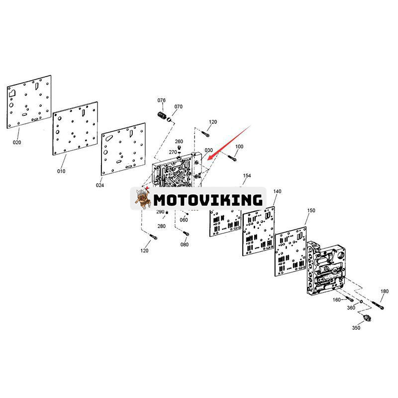 Oljeledningsplatta 4642306149 för ZF Transmission Växellåda 4WG180 4WG200 SDLG Hjullastare LG958L