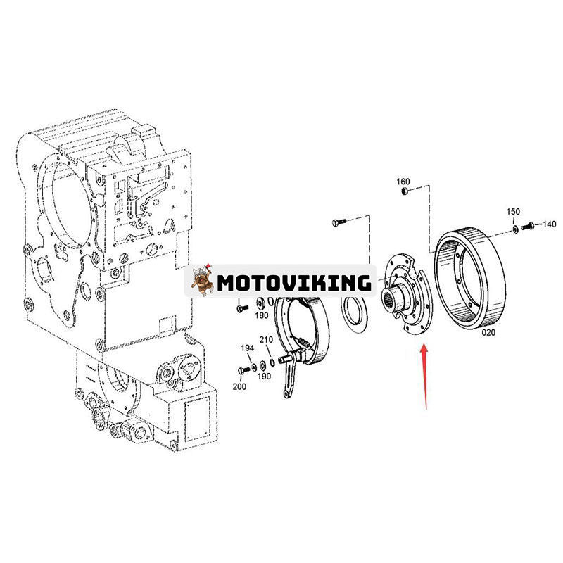 Parkeringsbromsfläns 4644309808 för ZF Transmission Växellåda 4WG180 4WG200 SDLG Hjullastare LG958L