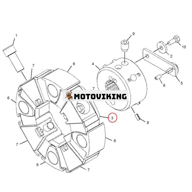 Kopplingselement gummi 324-4231 för Caterpillar CAT C9 grävmaskin 330D 336D 36D2
