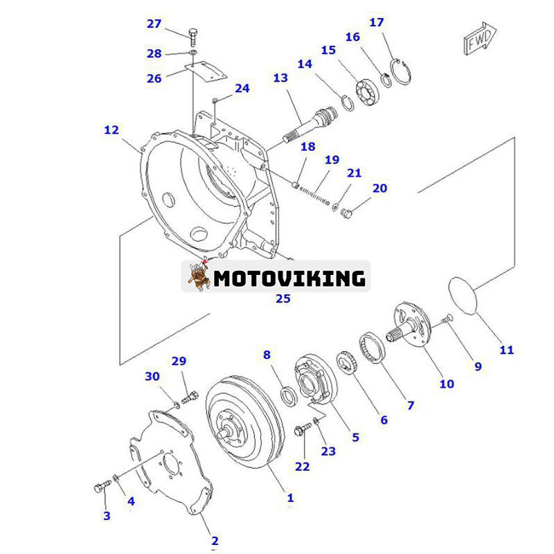Momentomvandlare DC6A26500000 för Komatsu FD10/15-16 FD15-17 FD18-16 FD28/30-12 FD30J-12 FG18H-17 FG30-14