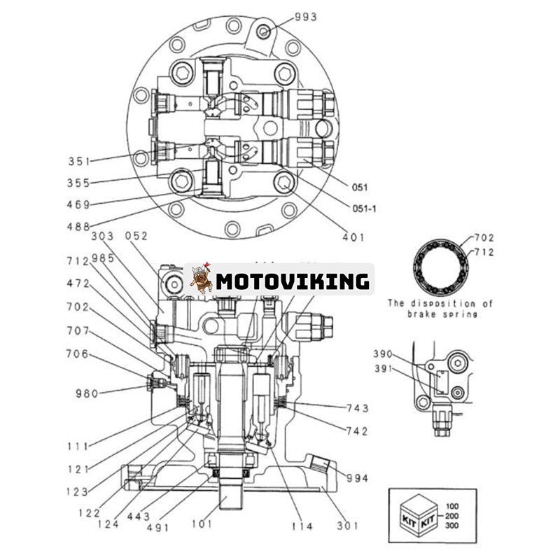 Svängmotor YN15V00025F4 för Kobelco grävmaskin SK160LC-6E SK200-6ES SK200SR SK200SR-1S