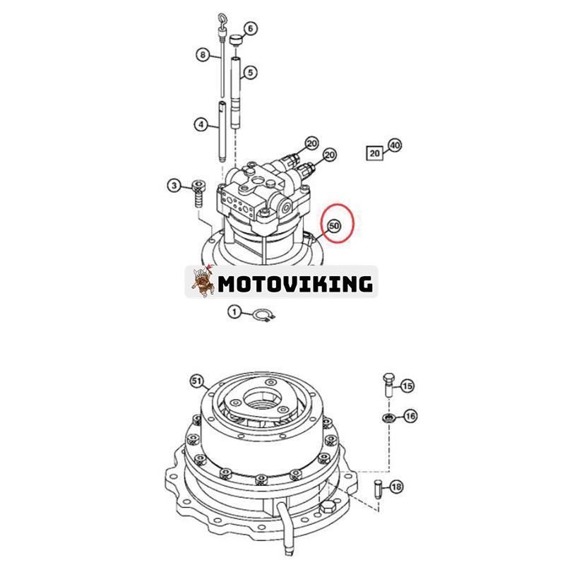 Hydraulmotor 4625367 för John Deere grävmaskin 240DLC 250GLC 2154D