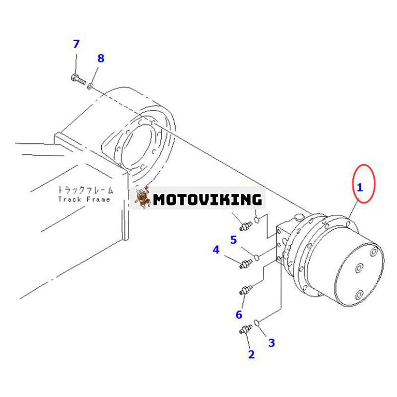 Resemotorenhet YM172147-73301 20U-60-23320 för Komatsu grävmaskin PC40MR-2 PC50FR-1 PC50UD-2 PC50UU-1 PC50UU-2