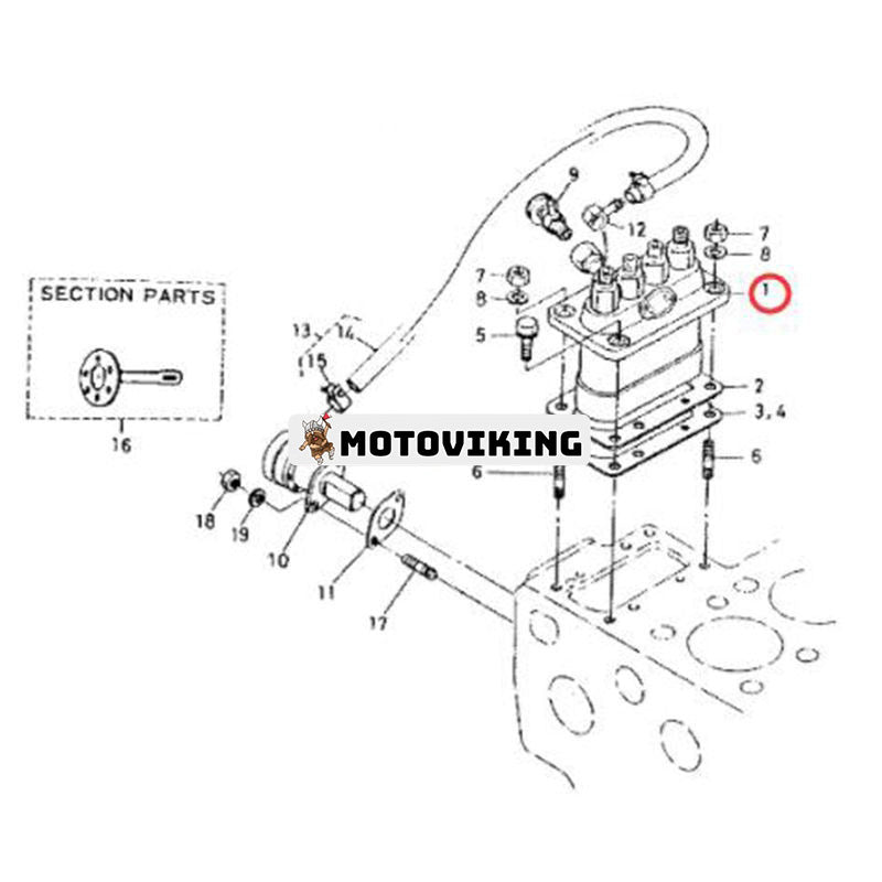 Bränsleinsprutningspump 15461-51010 för Hyundai minilastare HSL600