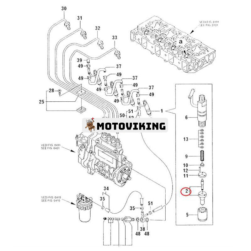 4st bränsleinsprutningsmunstycke YM129209-53000 för Komatsu Engine 4D88E-E1FD Minilastare SK818-5 SK815-5 SK714-5 SK07J-2