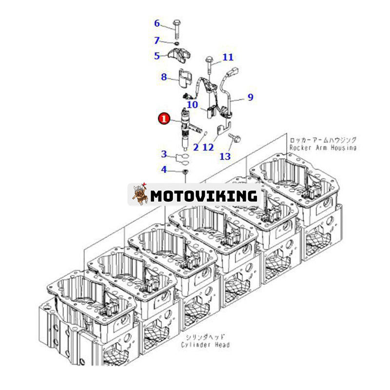 Bränsleinsprutare 6245-11-3100 095000-6290 för Komatsu Engine 6D170E-5 Grävmaskin PC1250SP-8R